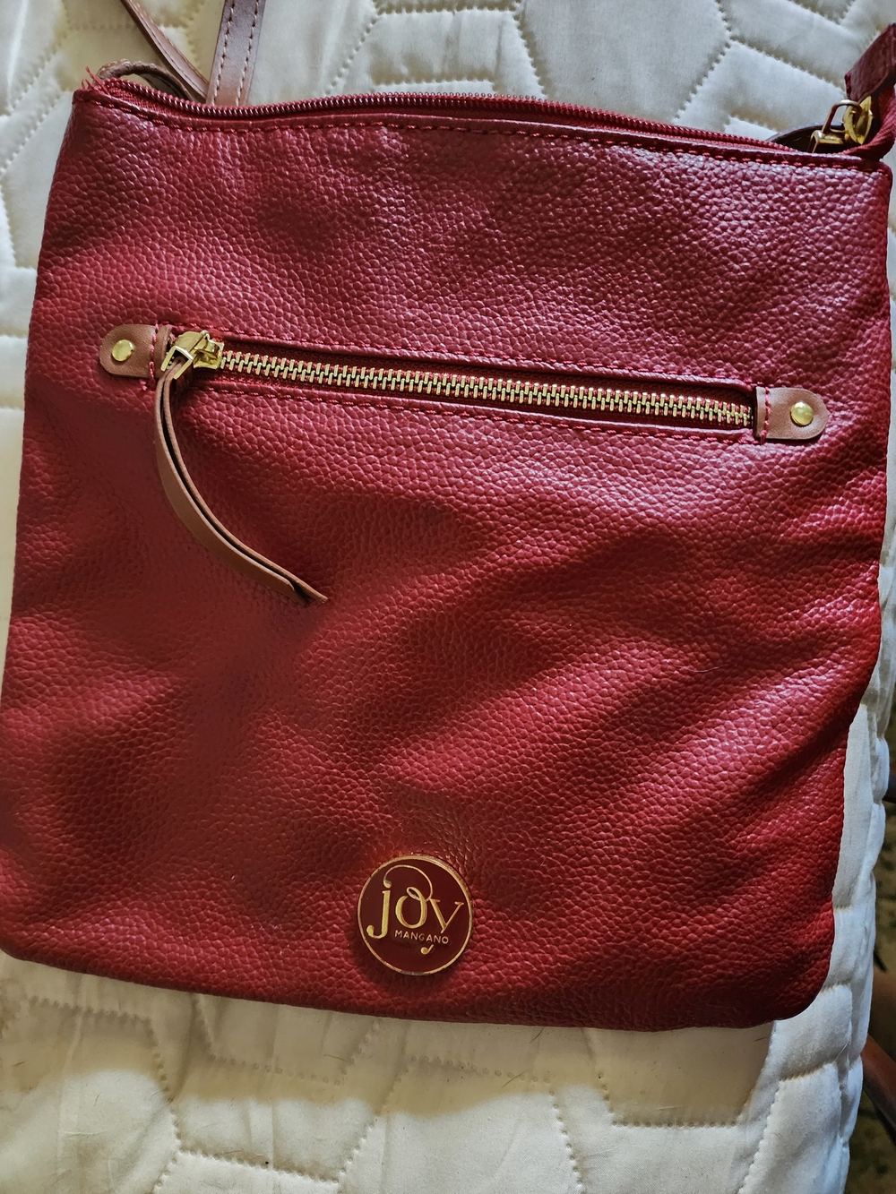 Joy Mangano Red Crossbody Bag Genuine Leather